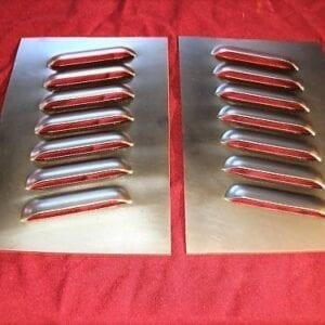 Pair of Aluminum Angled 4 inch 7 Louvered Panels